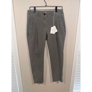 Nwt Gunex Italy Cotton Drop Pleat Pant Sage Size 42 $695